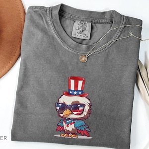 Patriotic Duck Shirt, Funny 4th of July Graphic Tee, USA Farm Animal Shirt, Cute Red White Blue Tee, Comfort Colors Independence Day Shirt
