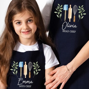 Customized Matching Apron, Mommy and Me Aprons, Mothers Day Gift, Kids Apron, Toddler Apron, Head Chef, Sous Chef, Custom Cooking Apron
