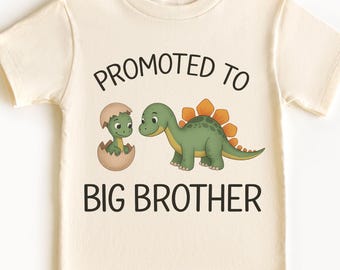 Camiseta de niño pequeño con el título "Ascendido a Gran Hermano" - Camiseta de dinosaurio para niño - Camiseta con anuncio de Gran Hermano - Nueva sudadera de Gran Hermano