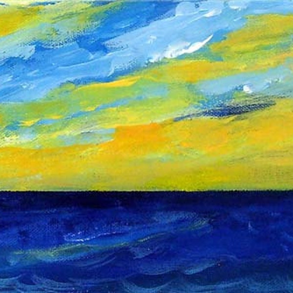 Ocean painting - Ocean Sunrise - Original acrylic painting on canvas - Cloud painting - Original art - Seascape - Wall art - Sky painting