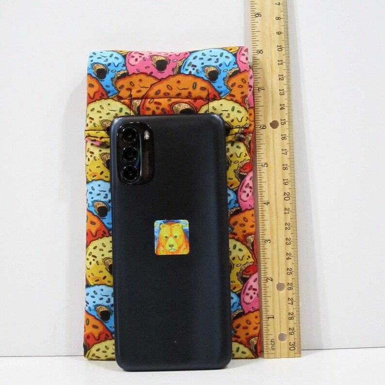 Donuts smartphone case, Cell phone case, Sunglasses case, Fabric phone pouch, Fabric phone case, Cosmetics case, doughnut phone case, donuts image 2