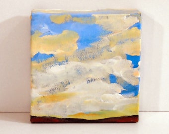 Open Sky - Original acrylic painting - Sky painting - Wall art - Miniature art - Landscape painting - Cloud painting - Home decor - Western