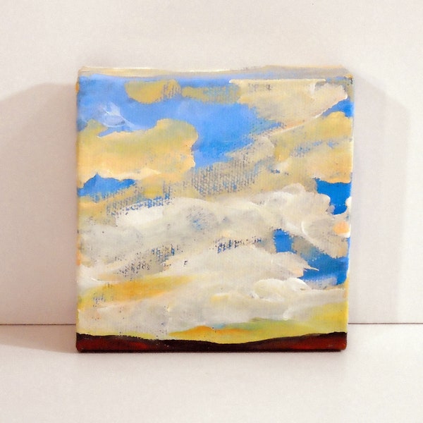 Open Sky - Original acrylic painting - Sky painting - Wall art - Miniature art - Landscape painting - Cloud painting - Home decor - Western