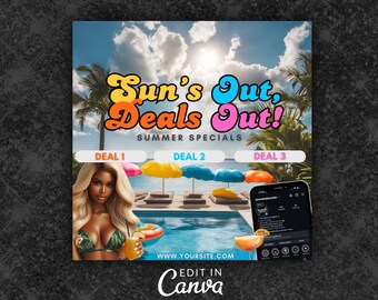 Summer Sale Flyer, Summer Specials Flyer, Bookings Available Flyer, Hair Flyer, Summer Sale Template