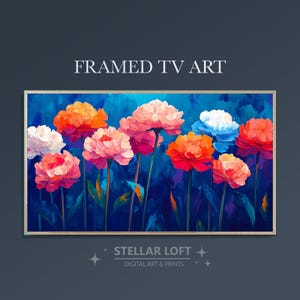 Moody Garden Roses, Botanical Floral Oil Painting for Frame TV, Digital download for your Smart Frame TV