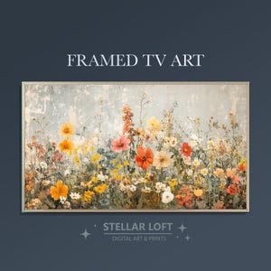 Wildflower in Calm, Botanical Floral Oil Painting for Frame TV, Digital download for your Smart Frame TV