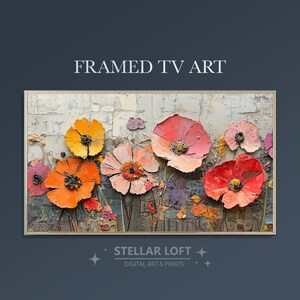 Abstract Floral Botanical Oil Painting for Frame TV, Digital download for your Smart Frame TV