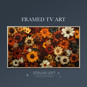 Fall Flower Wall, Botanical Floral Oil Painting for Frame TV, Digital download for your Smart Frame TV