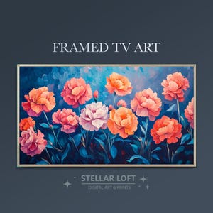 Garden Roses, Moody Botanical Floral Oil Painting for Frame TV, Digital download for your Smart Frame TV