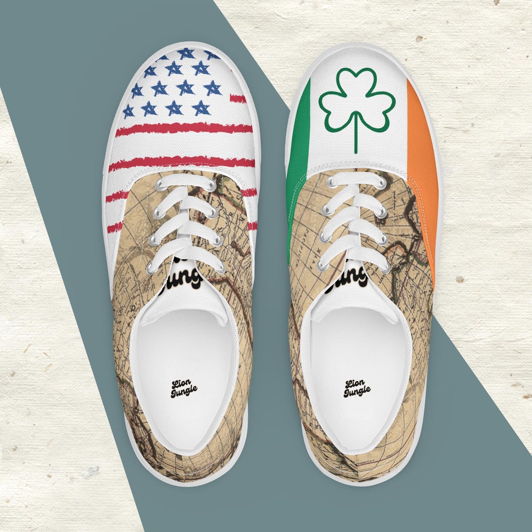 U.S.A Flag - Sustainably Made Men’s high top canvas shoes main image 1