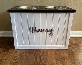 Handcrafted Dog Feeding/Water Station