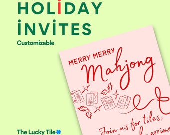 Holiday Mahjong Party Invitation - Custom