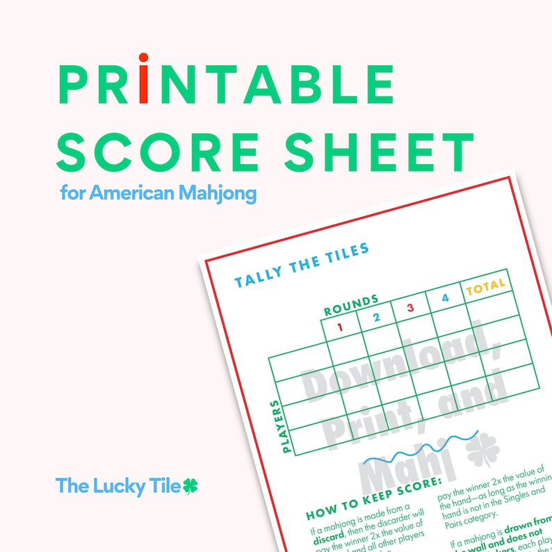 Scoring Sheet American Mahjong - Il 794xN.6300902584 5dxa