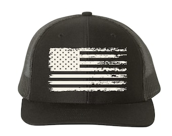 Gorra con bandera estadounidense / Gorra de béisbol desgastada patriótica / Gorra snapback de camionero con bandera de EE. UU. / Gorra de libertad de estilo vintage