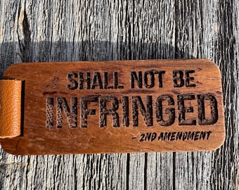 Shall Not Be Infringed Keychain | 2nd Amendment Wood Keychain | Laser Engraved Gun Rights Key Ring | Patriotic Wooden Keychain