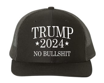 Gorra Trump No Bullshit 2024 / Gorra con declaración política / Gorra con eslogan conservador / Gorra de béisbol ajustable patriótica