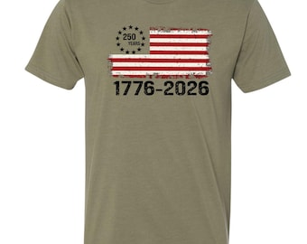 Camiseta 250 años de libertad / Camiseta con la bandera estadounidense (1776-2026) / Camiseta del 250.º aniversario de EE. UU. / Camiseta patriótica unisex