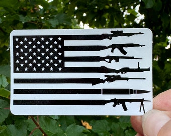 American Flag Rifle Stripe Vinyl Decal, Patriotic 2A Supporter