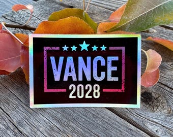 Adhesivo Vance 2028 – Vinilo adhesivo con la bandera estadounidense
