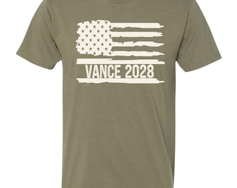 Camiseta con la bandera de Vance 2028 / Camiseta política patriótica / Camiseta con la bandera estadounidense de Vance / Camiseta con gráfico de declaración conservadora