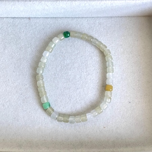 Icy Burmese jadeite jade beaded bracelets, 4.7 mm beads