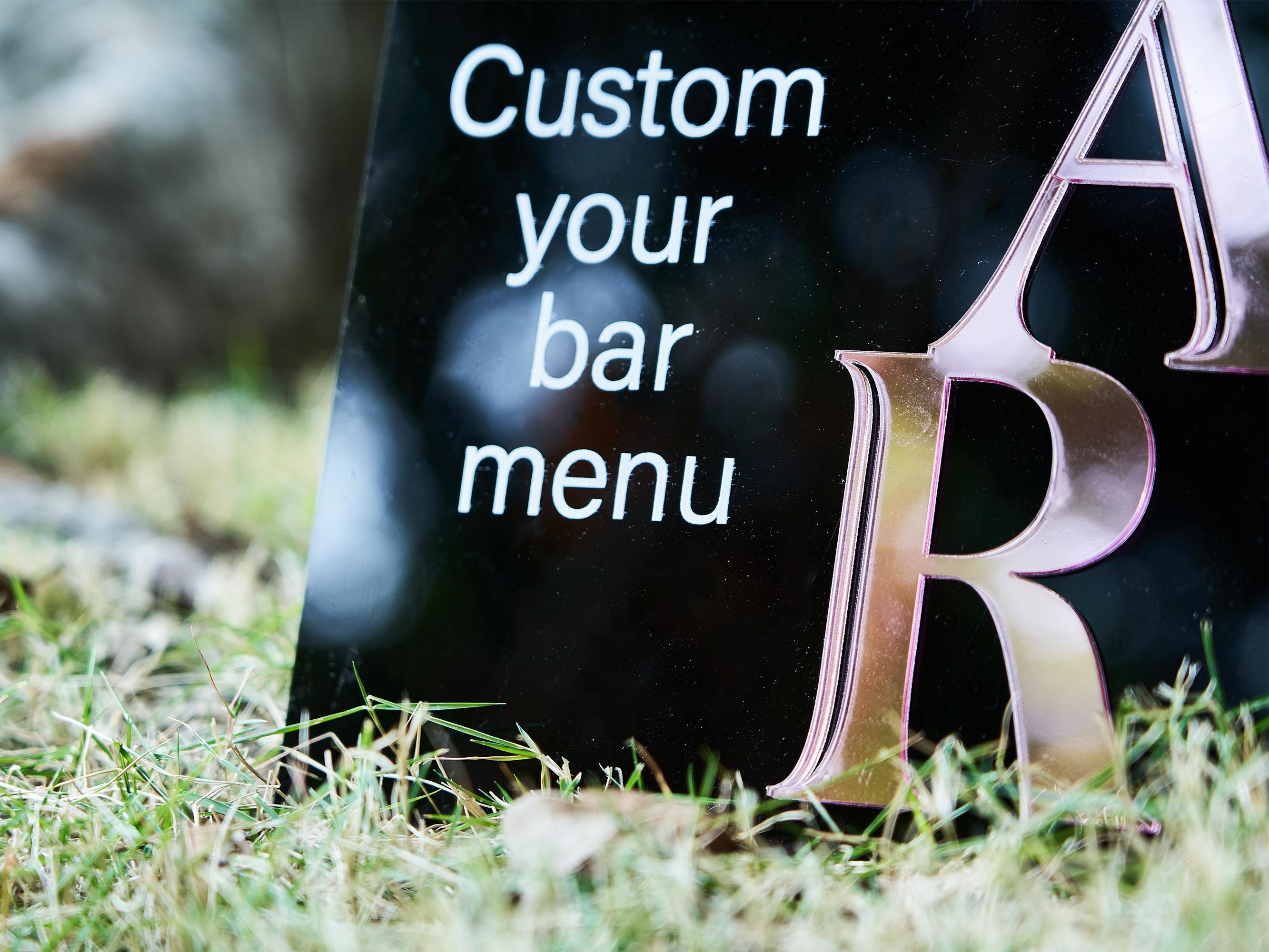 Acrylic Bar Sign, Custom Text Bar Sign, Your Own Design Bar Sign ...