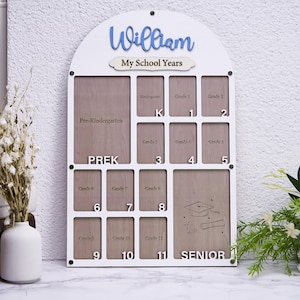 K-12 School Years Picture Frame, Newborn to 1 Year Photo Frame, Pre Kindergarten to Graduation, Custom Name Graduation Photo Frame