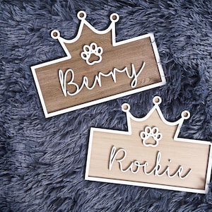 Personalized Pet Name Sign - Custom Wooden Dog House Sign - 3D Dog Name Plaque - Indoor Pet Nameplate - Dog Lover Gift-Crate Dog Deco