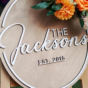 Established Circle Sign for Family, Design Own Sign, Last Name Wooden Sign for Family Gift,  Anniversary Gift, Signs for Home, Wall Hanging
