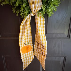 Gingham karierter Herbstkranz Schärpe