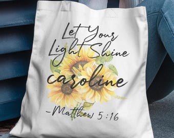 Borsa cristiana con girasole: regalo religioso ispiratore