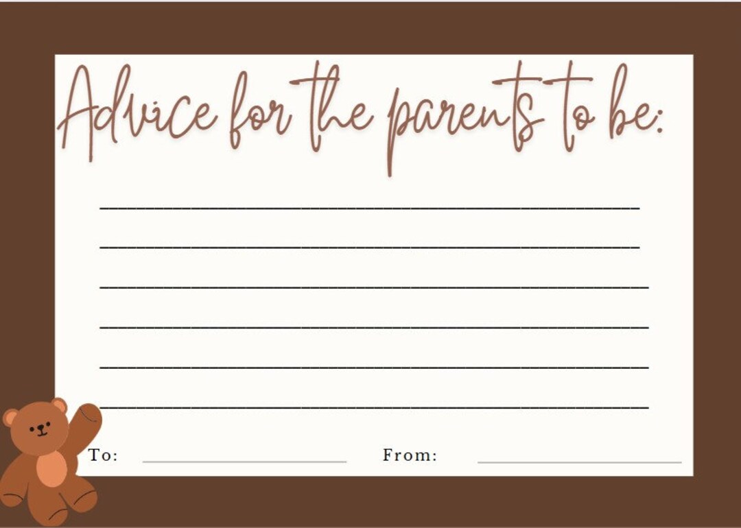 Advice for the Parents to Be (printable File) - Etsy