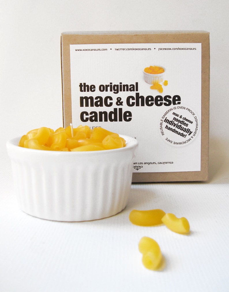 ORIGINAL CANDLE Mac and Cheese Noodles with Ramekin unscented image 3