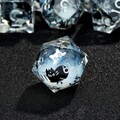 Purple and Black Cat Liquid Core Dice Set | Handmade Sharp Edge Resin Dice for, RPG, Dungeons and Dragons, DND Gifts,  d&d Dice, Easter Gift