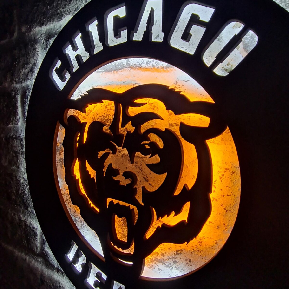 Chicago Bears Sign, Bears Led Lighted Gift, Chicago American Football Team Illuminated Sleek Wall Decor, NFL, Christmas Gift - Etsy