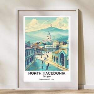 Skopje Travel Print North Macedonia Art | Skopje North Macedonia Gift Poster | Home Decor Decoration | North Macedonia Print Artwork Travel