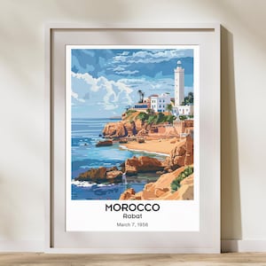 Rabat Travel Print Morocco Art | Rabat Morocco Gift Art Poster | Home Decor Decoration | Morocco Print Artwork Travel Gifts | Wall Painting