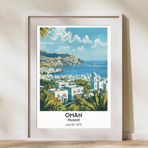Muscat Travel Print Oman Art | Muscat Oman Gift Poster | Home Decor Decoration | Oman Print Artwork Travel | Wall Illustration Painting Art