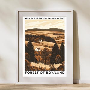 Forest of Bowland Travel Print Wall Art, Forest of Bowland Wall Hanging Home Decor, Forest of Bowland Art Lovers Wall Artwork, AONB Print