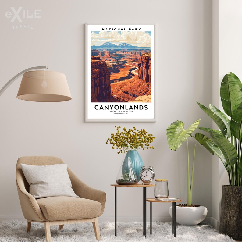 Canyonlands National Park Travel Poster, Canyonlands Travel Print, USA
