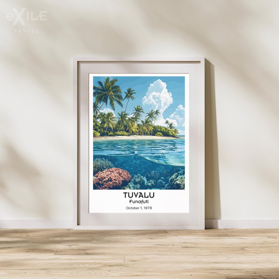 Funafuti Travel Print Tuvalu Art Funafuti Tuvalu Gifts Poster Home Decor Decoration Tuvalu Print Artwork Travel Gift Illustration - Etsy UK