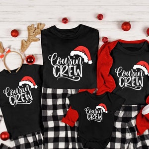 Cousin Crew Hats Christmas Shirts, Family Christmas Pajamas, Cousin Crew Christmas, Christmas Shirts, Christmas Pajama Tops, Cousin Crew Tee