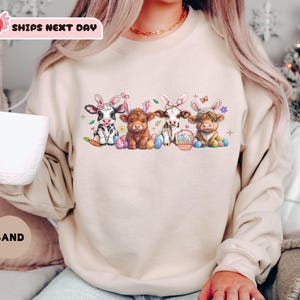 Easter Cow Sweatshirt, Funny Easter Hoodie, Heifer Easter Day Shirt, Gift For Easter, Easter Animal Shirt, Cute Easter Shirt
