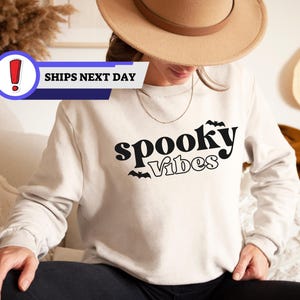 Spooky Vibes Sweatshirt, Halloween Hoodie, Halloween Vintage Sweatshirt ,Halloween  Sweater, Funny Halloween Tee, Spooky Vibes Sweatshirt
