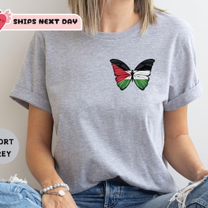 Palestine Butterfly Shirt, Activist Shirt, Stand With Palestine, Support Palestine, War Protest Shirt, Save Gaza, Watermelon Palestine
