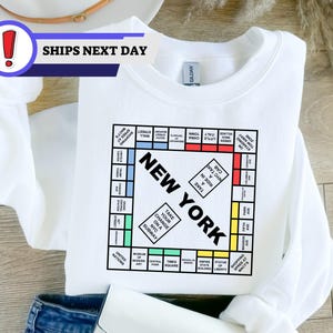 New York Monopoly Sweatshirt and Hoodie, New York Sweatshirt, Carrie New York Monopoly Sweatshirt, , And Just Like That Crewneck Sweater