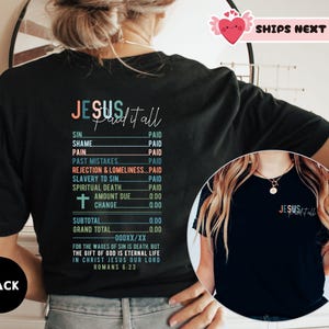 Jesus Paid It All Shirt, Christian Mom Shirt, Jesus Christian Shirt, Religious Gift, Jesus Easter Tshirt, Guest Check,Jesus Tshirt