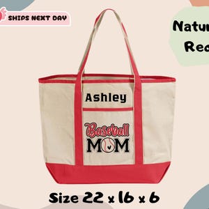 Personalized Baseball Mom Tote Bags, Baseball Bag Large Tote Bag, Baseball Mom Bag, Game Day Bag, Custom Mom Bag, Custom Mom Bag