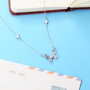 925 Sterling Silver Butterfly Necklace,collarbone necklace,Unique Forest Style Pendant,Valentine&#39;s Day Gift,necklace gift for mum