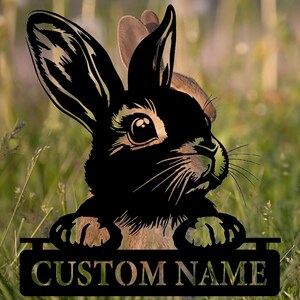 Handmade-Custom Rabbit Sign Metal Wall Sign-Personalized Rabbit Sign Metal Wall Art-Rabbit Sign Metal Wall Decor-Gift For Family-Wall Decor